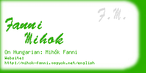 fanni mihok business card